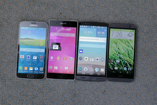 Kích thước màn hình LG G3 LG G3 đọ dáng cùng One M8, Galaxy S5 và Xperia Z2