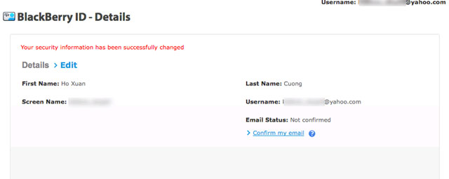 Hướng dẫn thay đổi và thiết lập lại mật khẩu cho BlackBerry ID