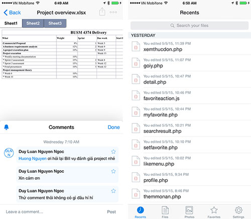 Dropbox cho iOS cập nhật: có thêm tính năng bình luận, xem các file mới truy cập gần đây