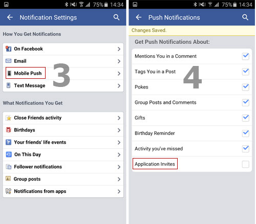 Cách tắt thông báo mời chơi game  Facebook trên điện thoại