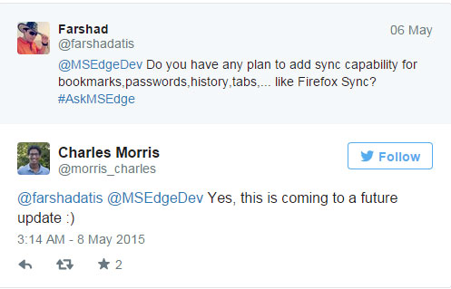 Microsoft Edge sẽ có khả năng đồng bộ mật khẩu, bookmark, tab... Microsoft Edge sẽ có khả năng đồng bộ mật khẩu, bookmark, tab...