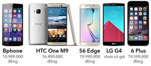 So sánh cấu hình Bphone với S6 Edge, M9, G4, iPhone 6 Plus