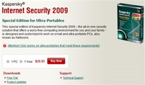 Kaspersky ra mắt phần mềm diệt virus riêng cho netbook