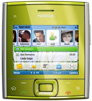 Nokia X5: Điện thoại vuông, bàn phím trượt QWERTY