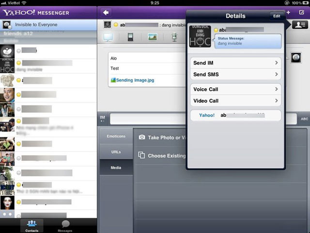 Yahoo Messenger cho iPad đã sẵn có trong bộ lưu trữ Apple Store của iTunes