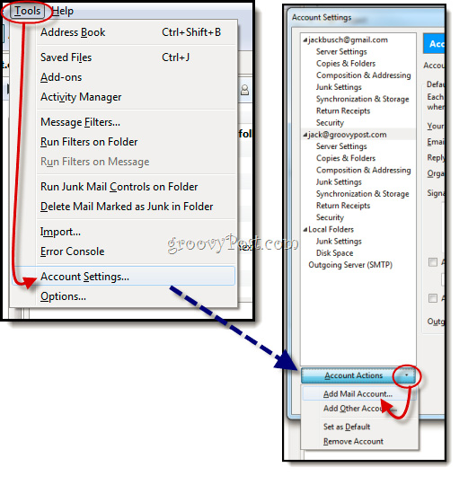 Nhập email từ Gmail tới Google App bằng Outlook,Thunderbird
