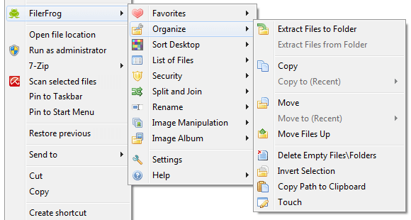 FilerFrog thành phần mở rộng tuyệt vời cho Windows Explorer