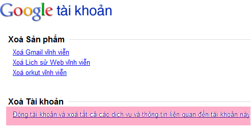 Cách xóa bỏ tài khoản trên 1 website