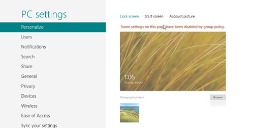 Ngăn chặn người dùng tự ý thay đổi màn hình đăng nhập Windows 8