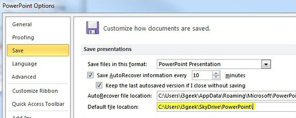 Hướng dẫn lưu tài liệu Office mặc định lên SkyDrive