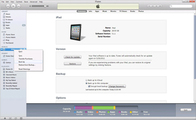 Các phương pháp lưu dự phòng dữ liệu trên iPad