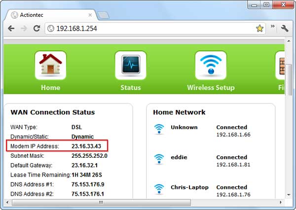 Truy cập trang quản trị của router để xem IP