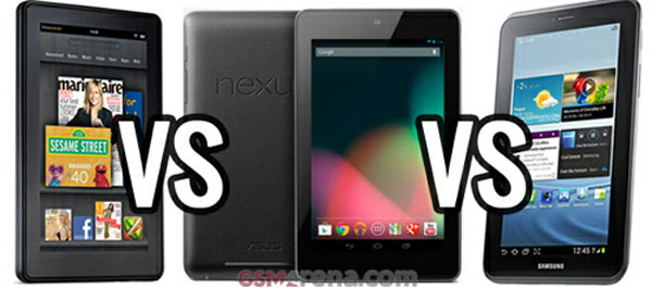Nexus 7 vs. Kindle Fire, Galaxy Tab 2 7.0