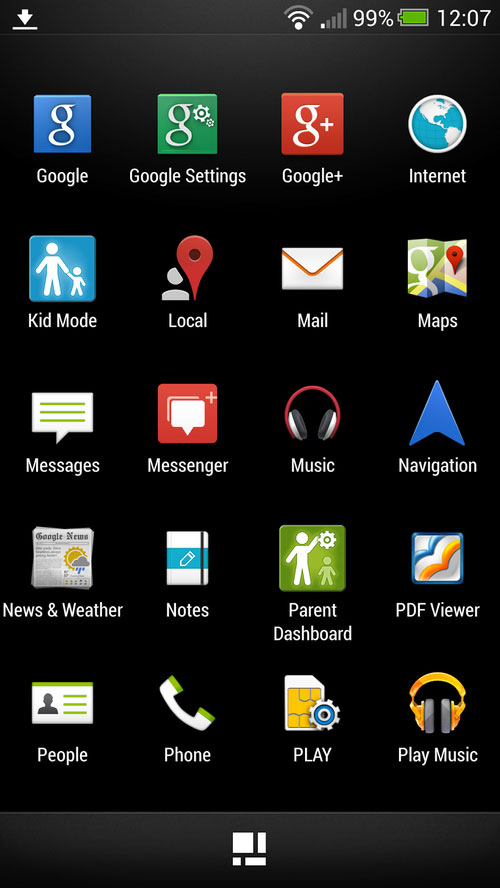 Thay ứng dụng thường dùng được loại bỏ giúp giao diện trông thoáng hơn. Ngoài ra,HTC sẽ còn có thêm nhiều cập nhật mới khác. HTC One nâng cấp lên Android 4.2.2 với nhiều thay đổi