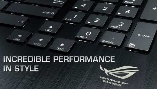 Bàn phím với đèn nền của máy có cụm phím mũi tên được thiết kế thân thiện cho game thủ Asus Rog công bố laptop chơi game G750 với card đồ họa GeForce GTX 700M