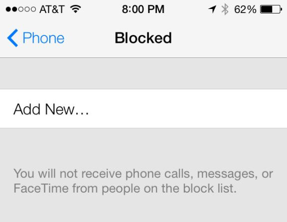 Chặn cuộc gọi từ số chỉ định iOS 7 chặn cuộc gọi, tin nhắn từ số chỉ định