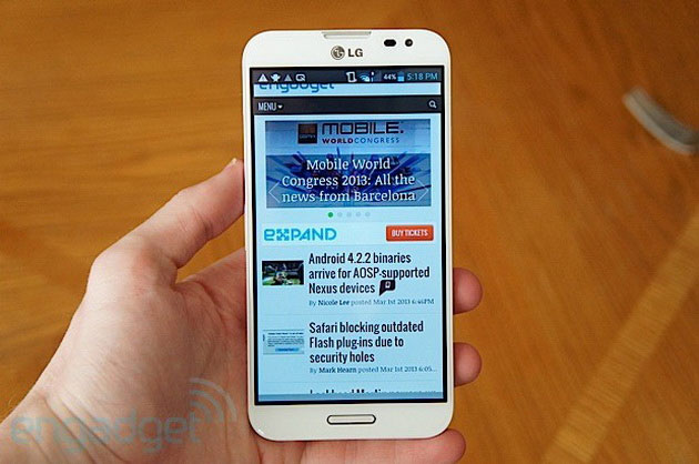 Mẫu Optimus G Pro từng gây sơn sốt trên toàn cầu. LG và Qualcomm ra smartphone “khủng” vào quý 3?