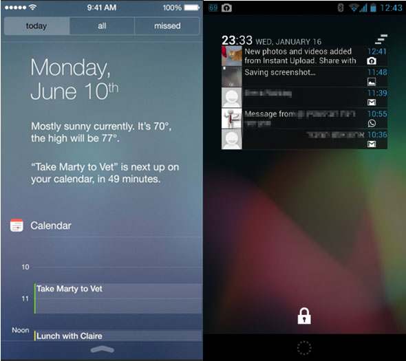 Sự giống nhau giữa iOS 7 và Android 4.0