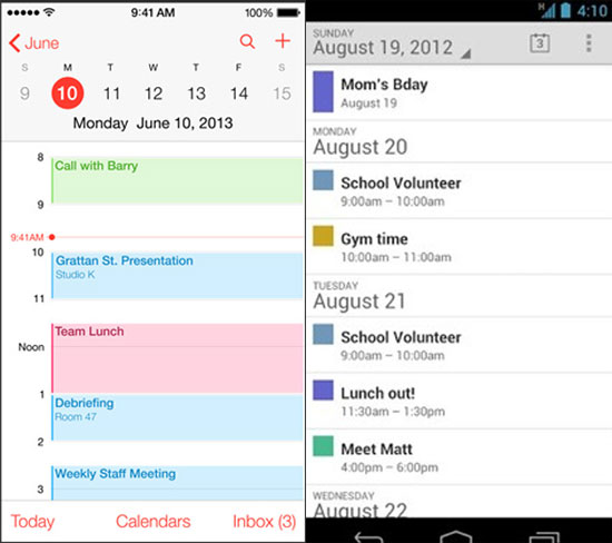 Sự giống nhau giữa iOS 7 và Android 4.0