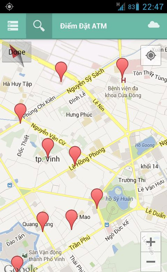 [Android] Ứng dụng tra cứu điểm đặt ATM các ngân hàng trên toàn quốc