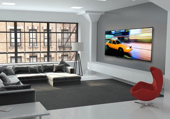 TV LED Sharp Aquos LC-90LE757 90 inch nặng đến 64 kg nhưng vẫn có thể treo tường. TV LED 90 inch lớn nhất thế giới giá gần 400 triệu đồng