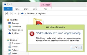 Khắc phục lỗi Library-ms không làm việc trên Windows 8
