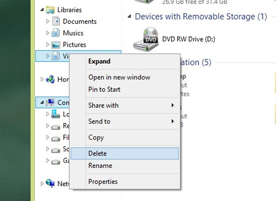 Khắc phục lỗi Library-ms không làm việc trên Windows 8