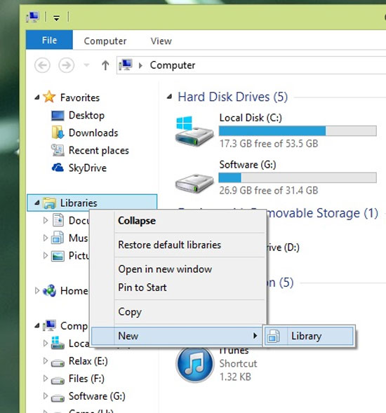 Khắc phục lỗi Library-ms không làm việc trên Windows 8