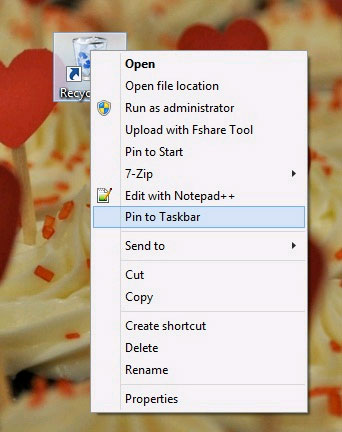 Thêm Recycle Bin vào Taskbar Tùy biến Windows Taskbar để tiện sử dụng hơn