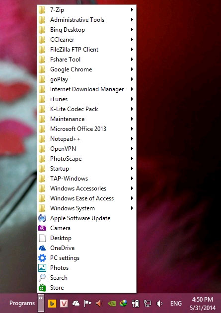 Thêm Start Menu Toolbar vào Taskbar Tùy biến Windows Taskbar để tiện sử dụng hơn