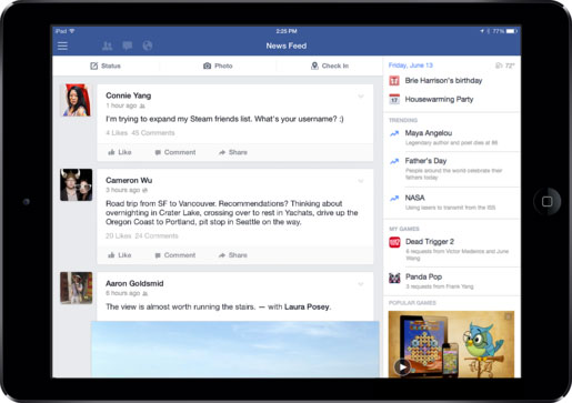 Facebook cho iPad được cập nhật, thêm tính năng chủ đề theo xu hướng Facebook cho iPad được cập nhật, thêm tính năng chủ đề theo xu hướng