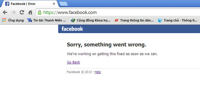Mạng xã hội Facebook Mạng xã hội Facebook bất ngờ bị sập