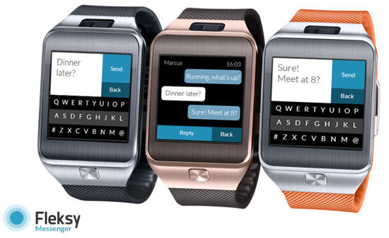 Fleksy Messenger Fleksy Messenger đã đem bàn phím lên chiếc Samsung Gear 2