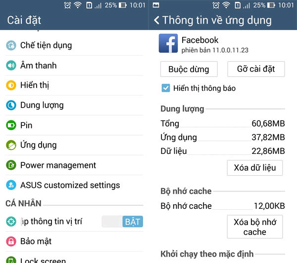 Cách khắc phục lỗi ứng dụng Facebook trên ZenFone