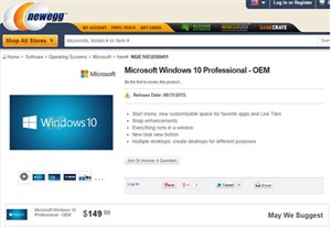Rò rỉ giá bán và ngày phát hành của Windows 10