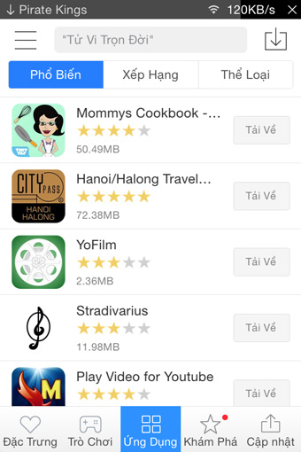 Phần Ứng dụng trên Mobomarket cho iOS Mobomarket cho iOS