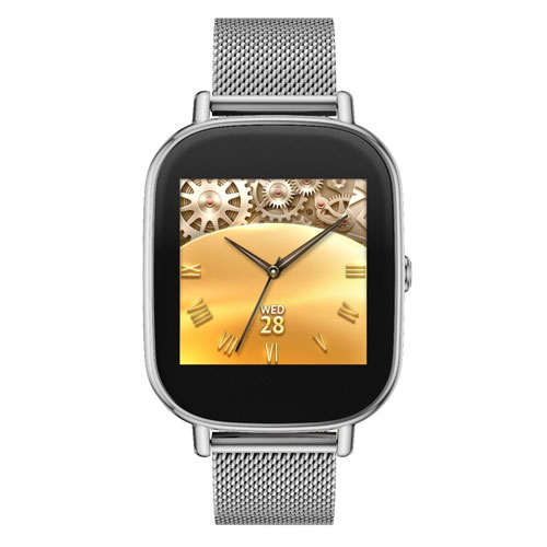 Asus ZenWatch 2: hai tùy chọn 49mm và 45mm, dây thay được, AMOLED, Android Wear ZenWatch 2 dây kim loại, màu bạc