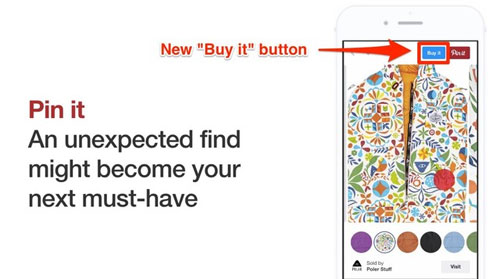 Nút mua sẽ sớm được tích hợp và có vị trí ngay bên cạnh nút Pin it