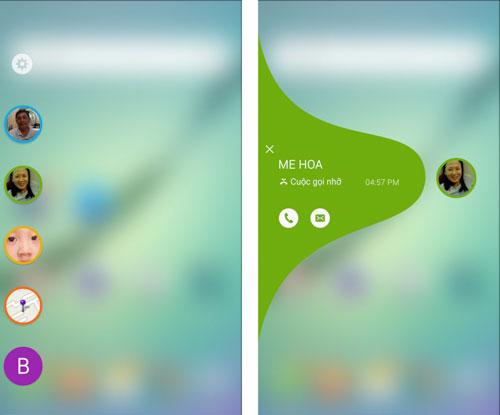 Bạn có thể làm gì với phần màn hình cong của Galaxy S6 Edge? Gọi, nhắn tin nhanh từ màn hình cong
