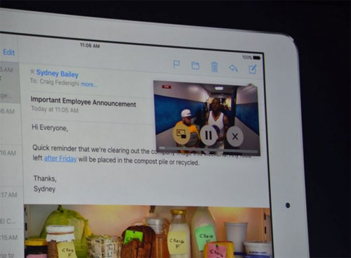 Tính năng đa nhiệm trên iOS 9 có gì mới lạ? Apple trình chiếu tính năng đa nhiệm trên iOS 9