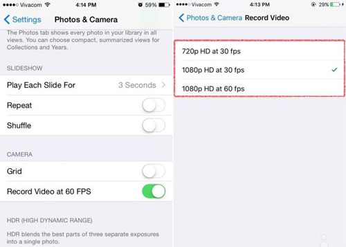 Ứng dụng chụp ảnh trên hệ điều hành mới điều chỉnh nhỏ về các nút điều khiển
