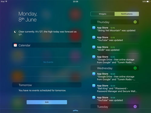 Khám phá những tính năng ‘ẩn’ hữu ích trên iOS 9 Notification Center trên iPad