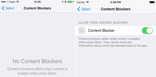 iOS 9 cho phép lập trình viên chặn quảng cáo trên Safari Content Blocker có khả năng chặn trình duyệt Safari thể hiện các nội dung số