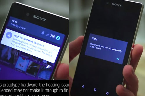 Người dùng phàn nàn Xperia Z4 quá nóng Một mẫu thử Xperia Z3+ cảnh báo máy quá nóng, camera tự động tắt.