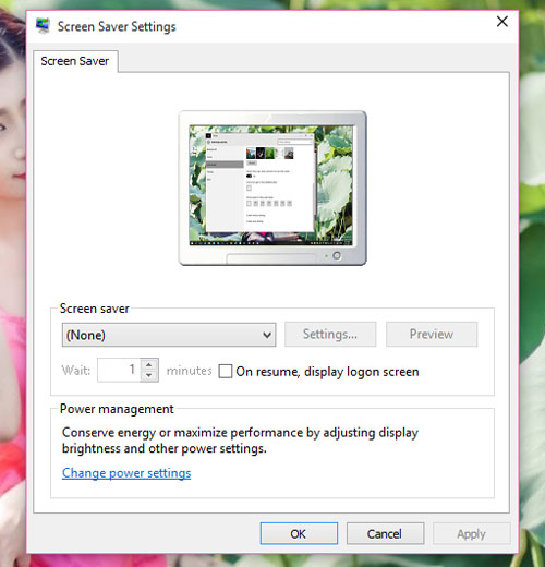 Cửa sổ Screen Save