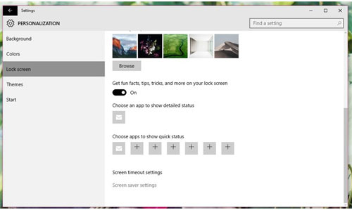 Làm thế nào để truy cập vào cài đặt Screen Saver trên Windows 10? Trong giao diện tùy chỉnh của LockScreen, bạn hãy tìm đến tùy chọn Screen Saver Settings và nhấn vào nó.