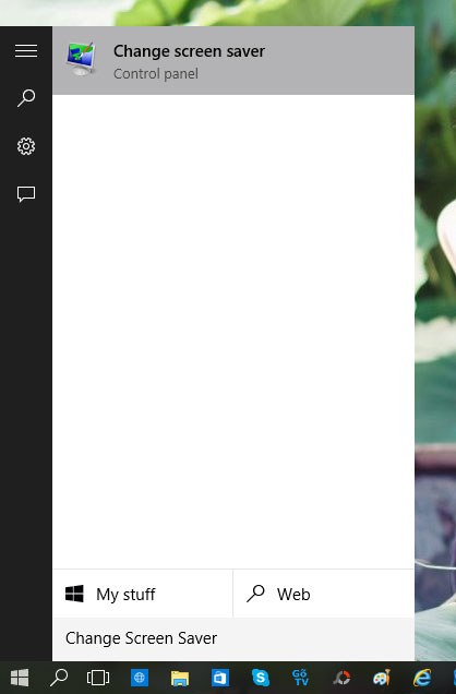 Làm thế nào để truy cập vào cài đặt Screen Saver trên Windows 10? Nhấn vào biểu tượng tìm kiếm trên thanh Taskbar và nhập vào từ khóa “Change Screen Saver”