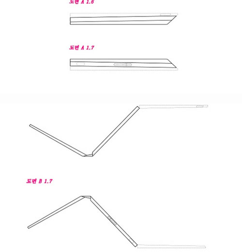 Bản phác thảo thiết kế chiếc máy tính bảng Samsung có khả năng gập màn hình