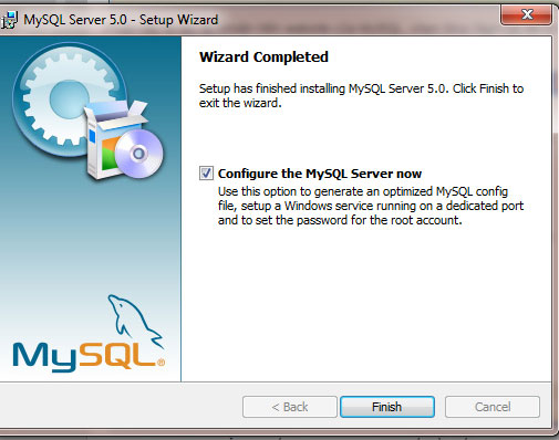 Chọn Finish để hoàn tất quá trình cài đặt và bắt đầu cấu hình MySQL.