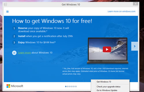 Các bước nâng cấp lên Windows 10
